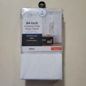 Mainstays White Crushed Voile Sheer Panel